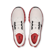 Men’s On Cloudmonster 3 running shoes in Ivory/Dustrose, top view showing the laces and insoles.