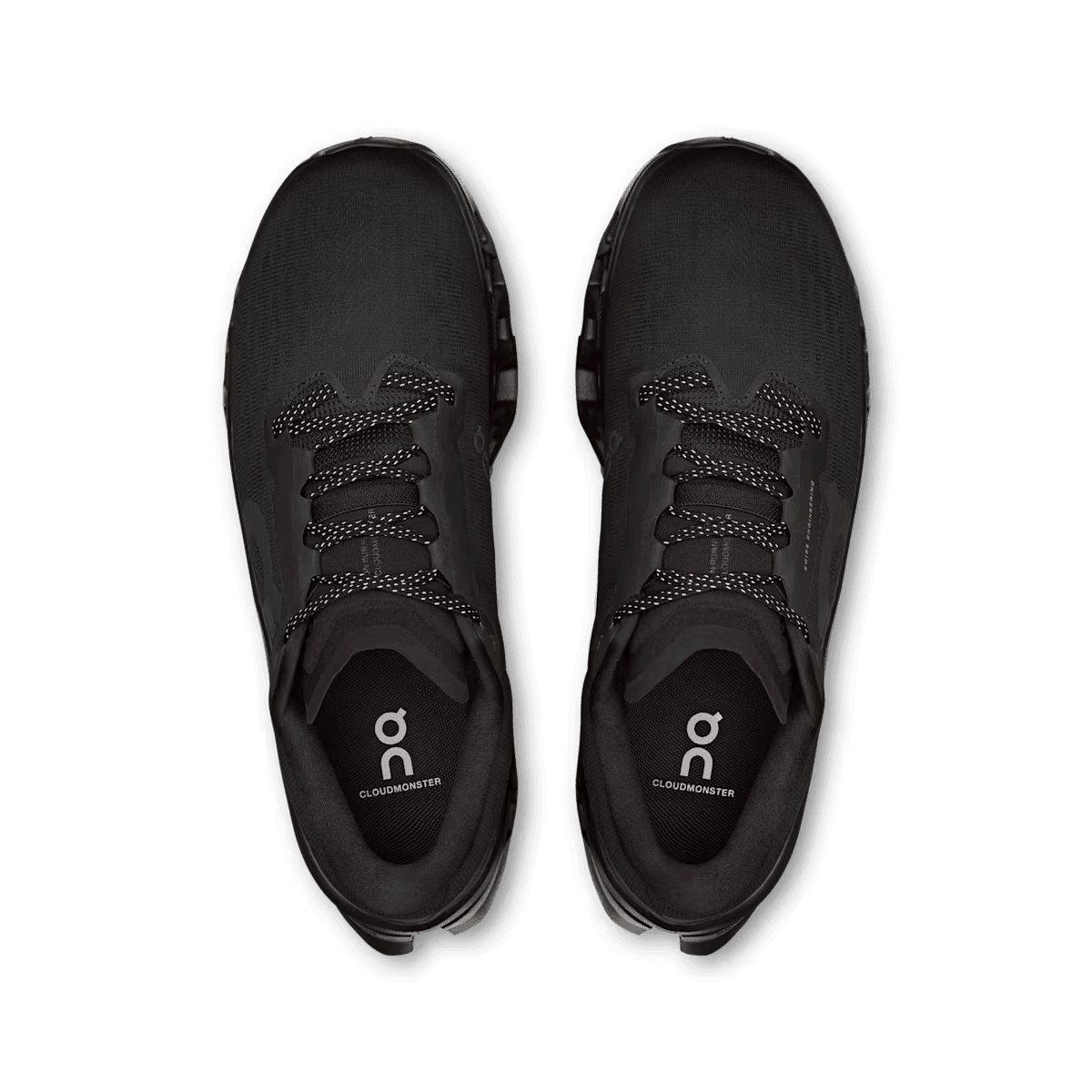 Men's On Cloudmonster 3 running shoe in Black Black - top view