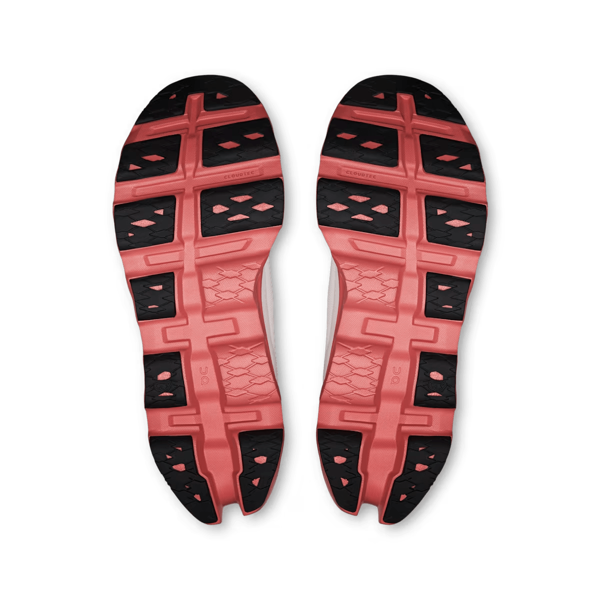 Men’s On Cloudmonster 3 running shoes in Ivory/Dustrose, outsole view showing the tread.