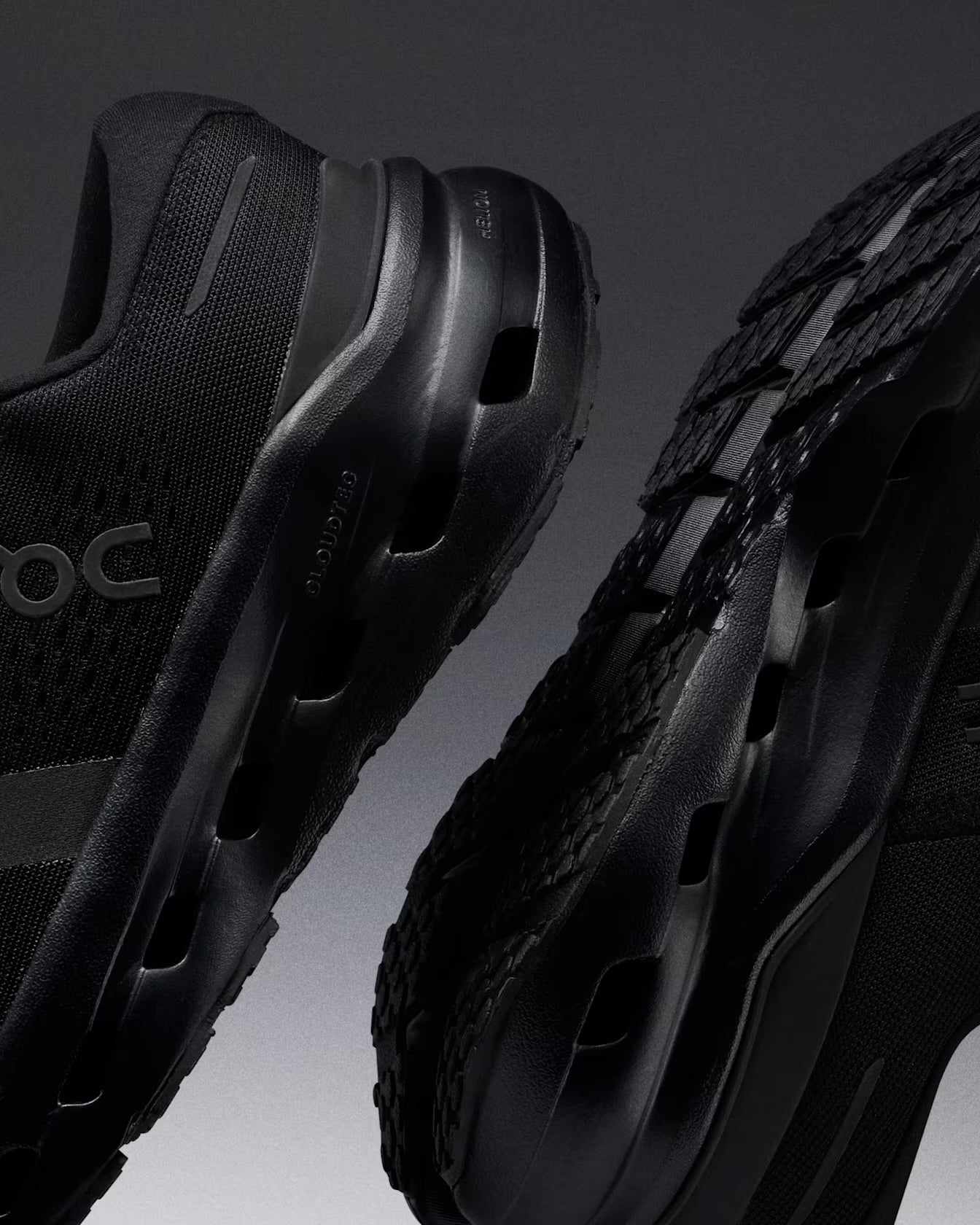 On Cloudrunner 3 CloudTec midsole and heel detail in Black | Black product detail