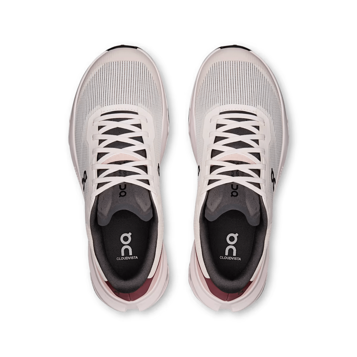 On Cloudvista 3 women's trail running shoe in Oyster / Barberry – top view