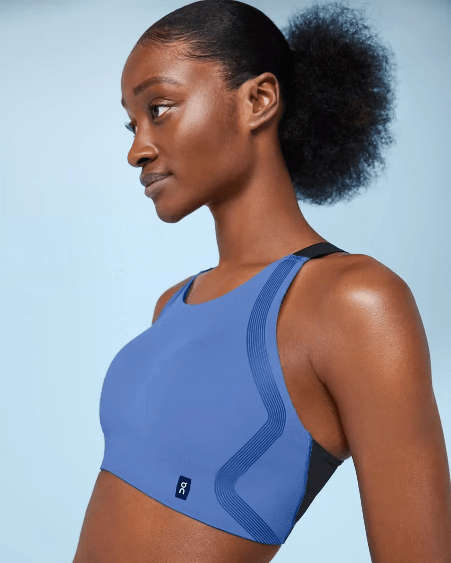 On Running Women's Performance Bra in Cobalt Navy - front view