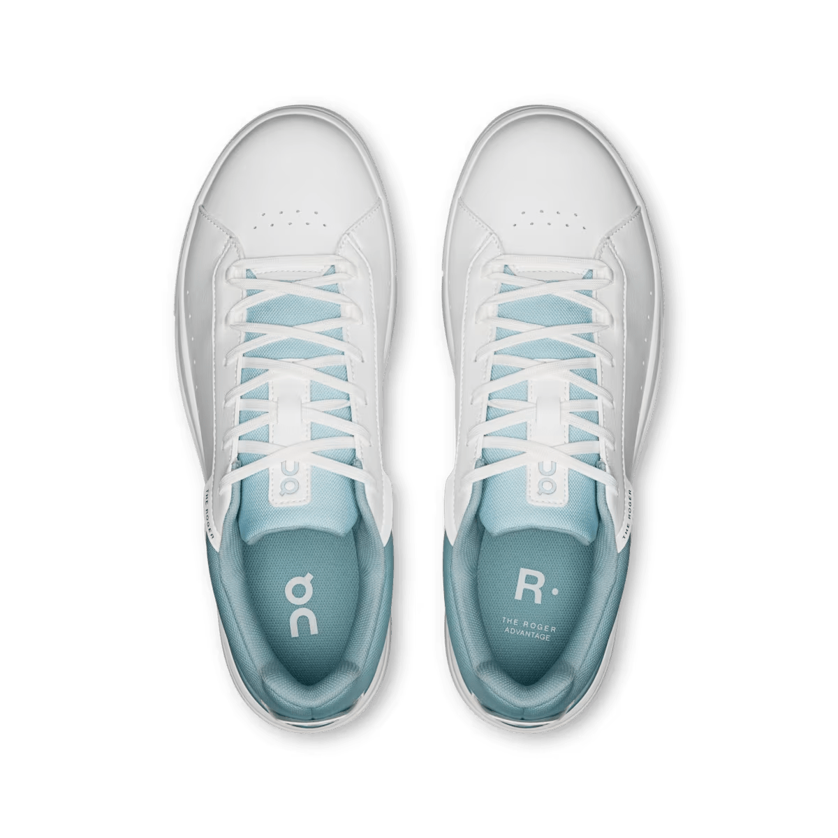 On THE ROGER Advantage men's lifestyle shoe in White / Wash – top view