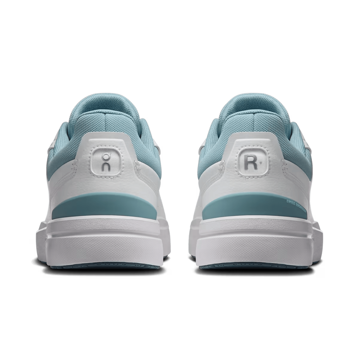 On THE ROGER Advantage men's lifestyle shoe in White / Wash – heel view