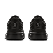 On THE ROGER Advantage men's lifestyle shoe in Black / Black – heel view