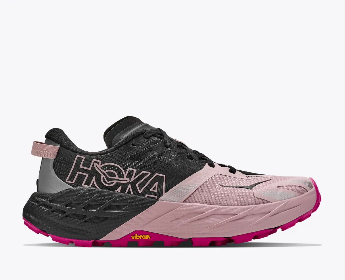HOKA Speedgoat 7 Women's Trail Running Shoes in Black / Pink Opal - product view 1