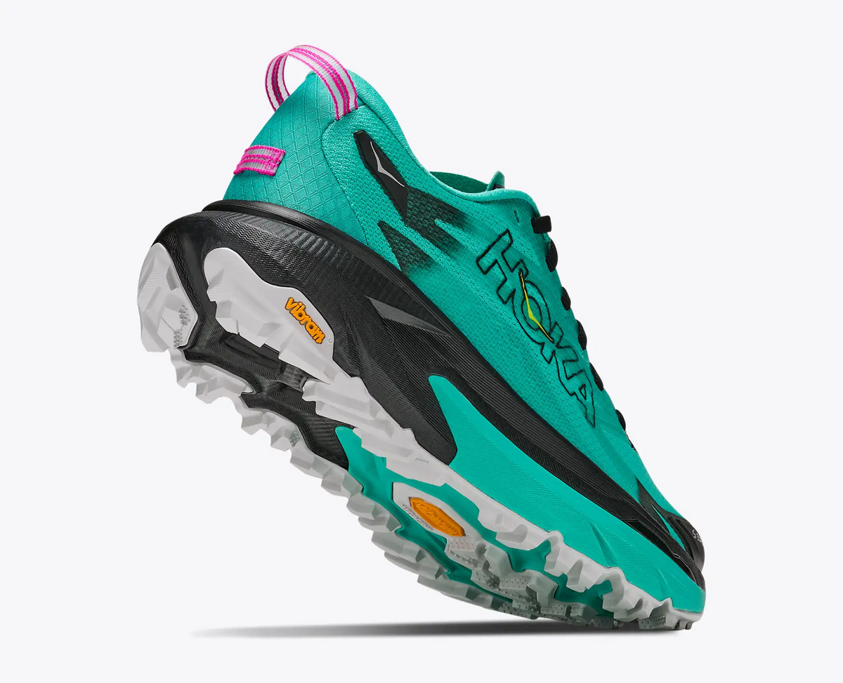 HOKA Mafate 5 Women's Trail Running Shoes in Black / Electric Aqua - product view 4