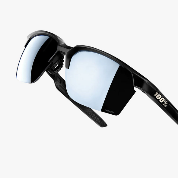 100% Sportscoupe| Matte  Black | Hiper Silver Mirror  Lens