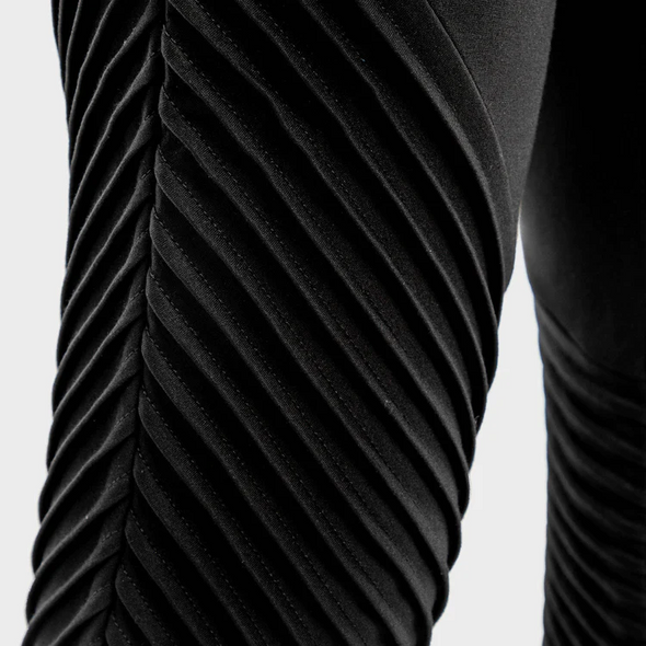 Statement Ribbed Joggers - Black