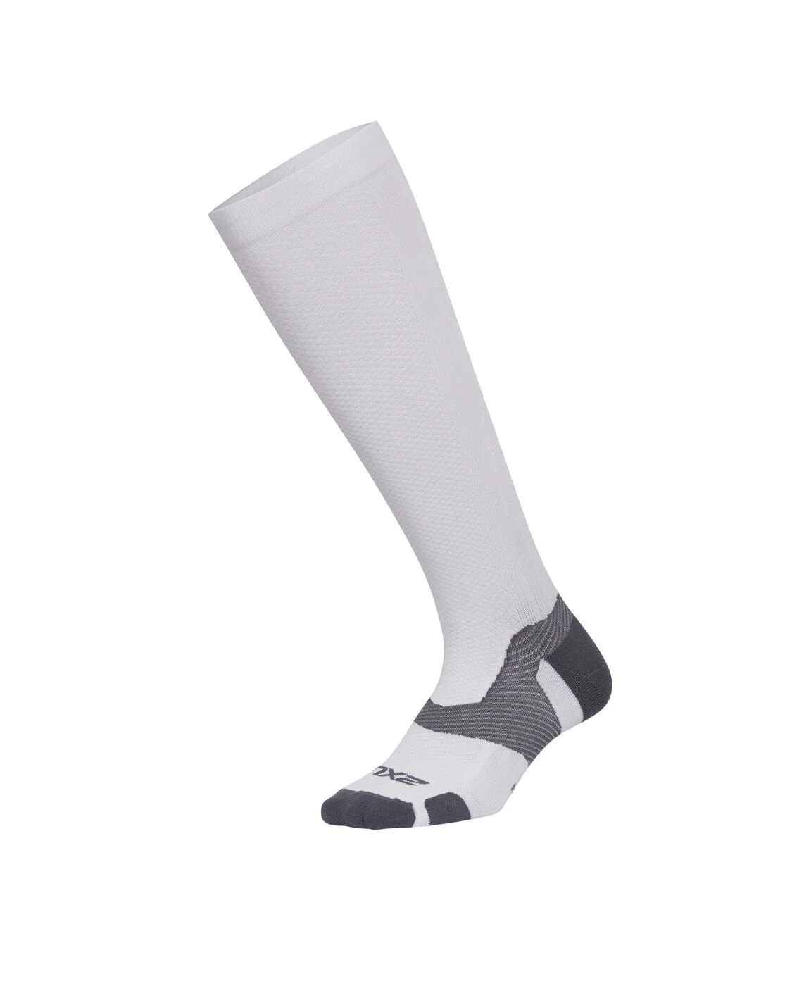 2XU Vectr Light Cushion Full Length Socks | White Grey