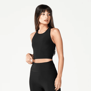 Squatwolf Ladies Code Ribbed Crop Tank | Black - 1 - Xciter Sports Apparel