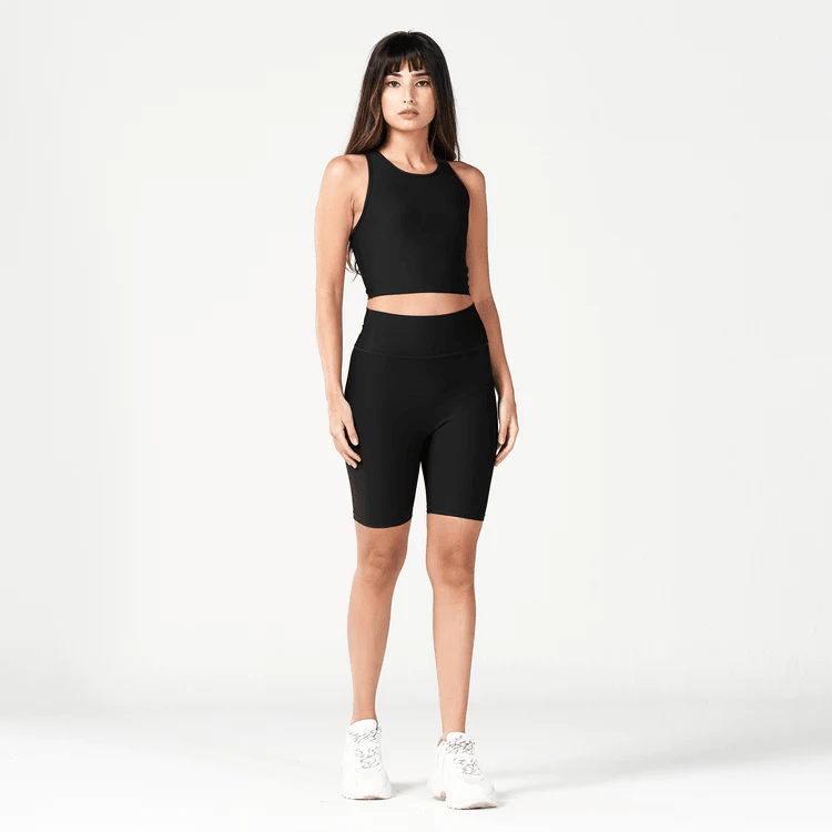 Squatwolf Ladies Code Ribbed Crop Tank | Black - 7 - Xciter Sports Apparel