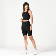 Squatwolf Ladies Code Ribbed Crop Tank | Black - 6 - Xciter Sports Apparel