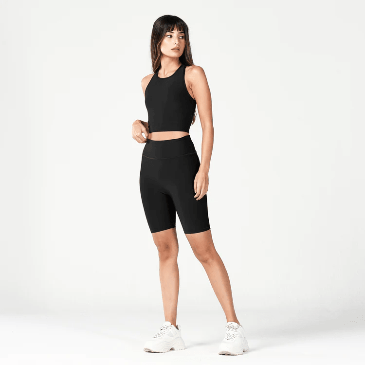 Squatwolf Ladies Code Ribbed Crop Tank | Black - 6 - Xciter Sports Apparel
