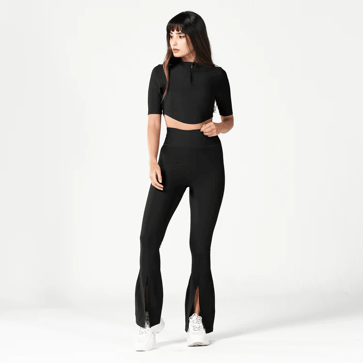 Squatwolf Ladies Code Ribbed Crop Top | Black - 6 - Xciter Sports Apparel