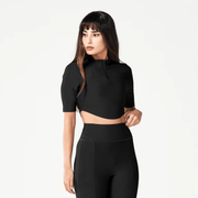 Squatwolf Ladies Code Ribbed Crop Top | Black - 1 - Xciter Sports Apparel