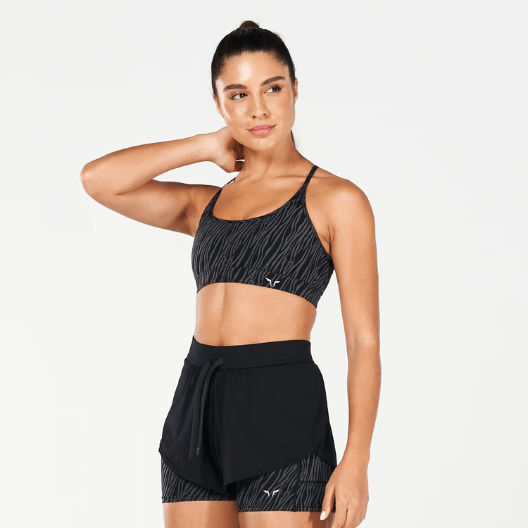 Squatwolf Ladies Core Strappy Bra | Black Charcoal - 6 - Xciter Sports Apparel