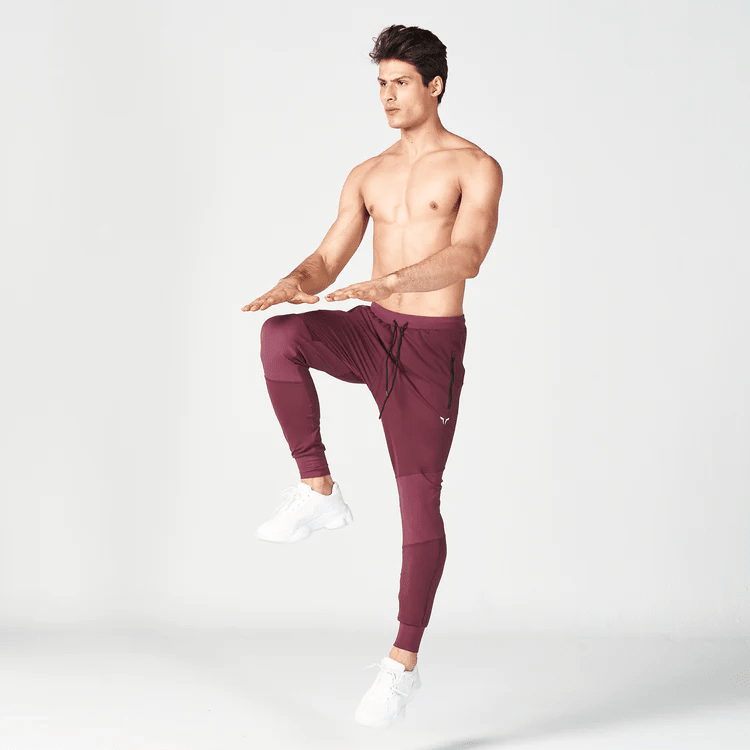 Squatwolf Men's Statement Ribbed Joggers Reimagined | Burgundy - 8 - Xciter Sports Apparel