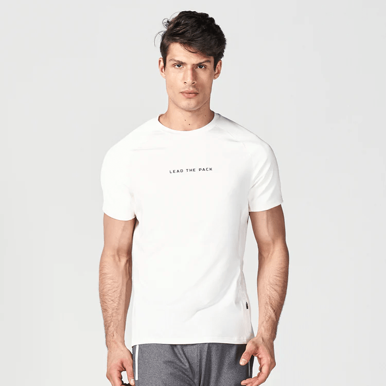 Statement Ribbed Tech Tee - Pearl White - 1 - Xciter Sports Apparel