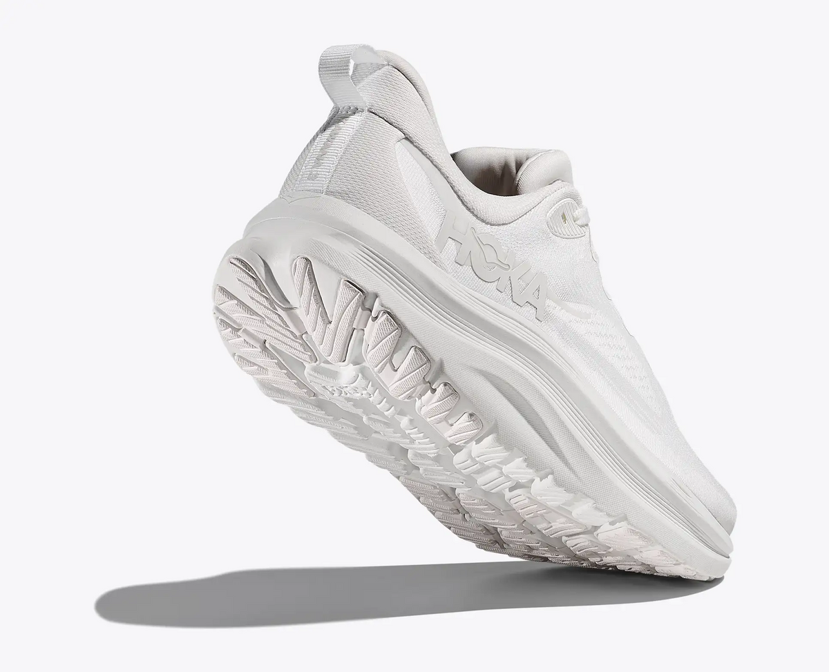 HOKA Kawana 3 women's white training shoe rear three-quarter view