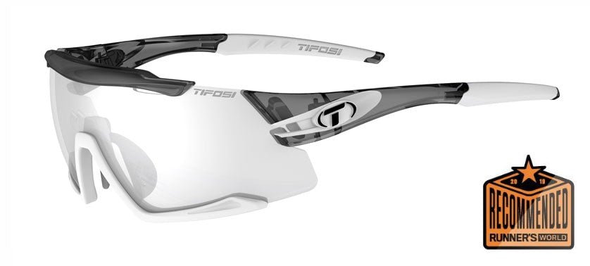 Tifosi Aethon Fototec Sunglasses – Crystal Smoke / White - 1 - Xciter Sports Apparel