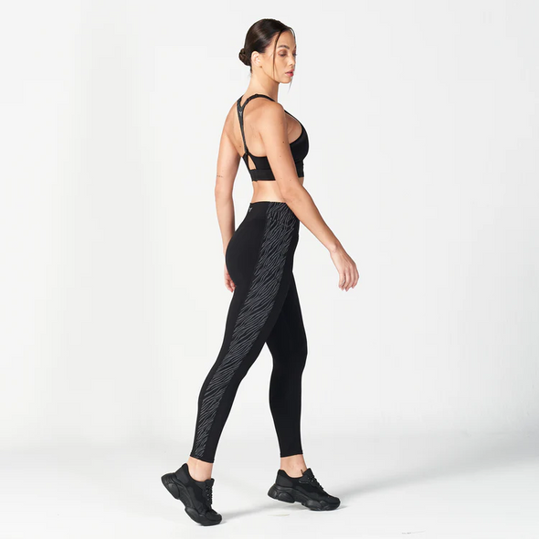 Core Wild Panel Leggings - Black Charcoal