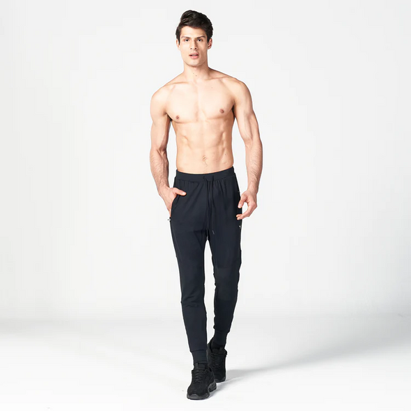 Statement Ribbed Joggers Reimagined - Black