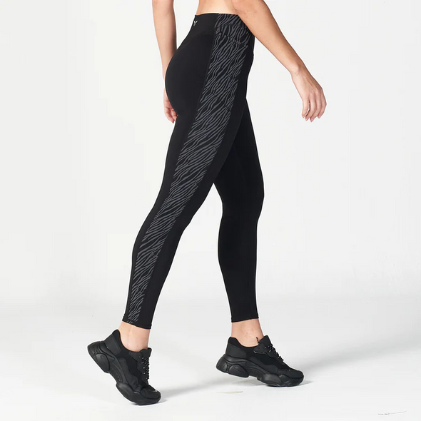 Core Wild Panel Leggings - Black Charcoal