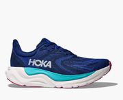 Hoka Arahi 8 women's stability running shoe – side profile view -midnight blue / ultramarine 