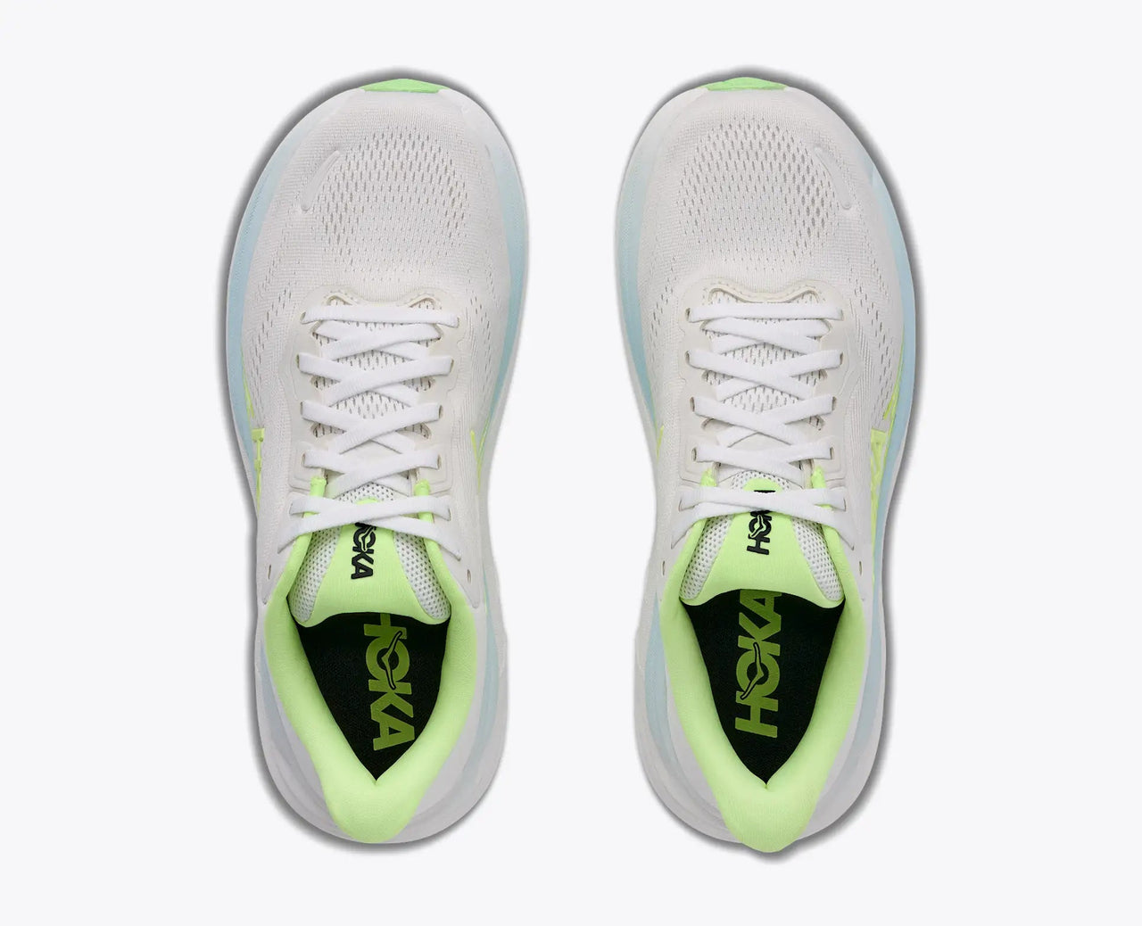 Women's Hoka Clifton 11 in Frost/Neon Yuzu — Top view