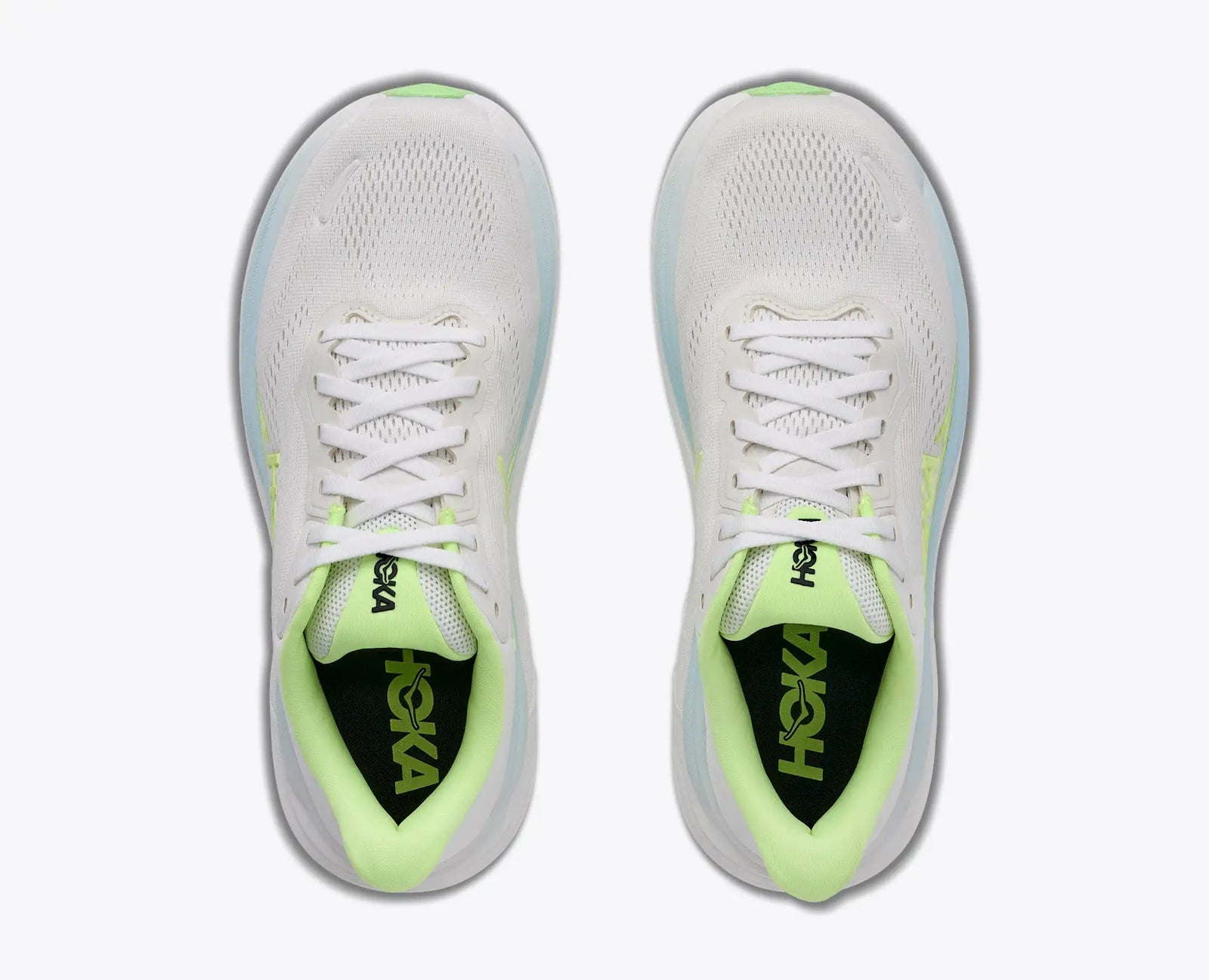 Women's Hoka Clifton 11 Running Shoe in Frost/Neon Yuzu — Top view product detail