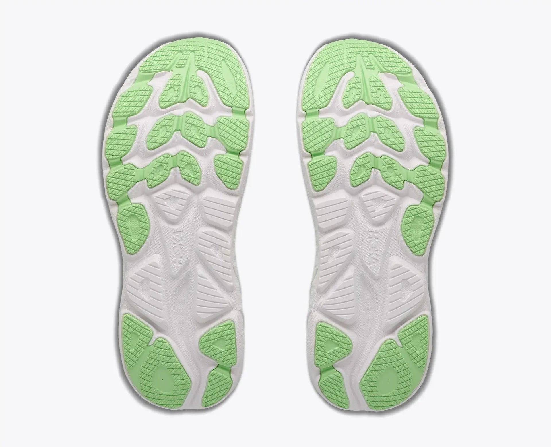 Women's Hoka Clifton 11 in Frost/Neon Yuzu — sole view
