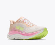 Women's Hoka Clifton 11 in Tangerine Glow / White — right side view