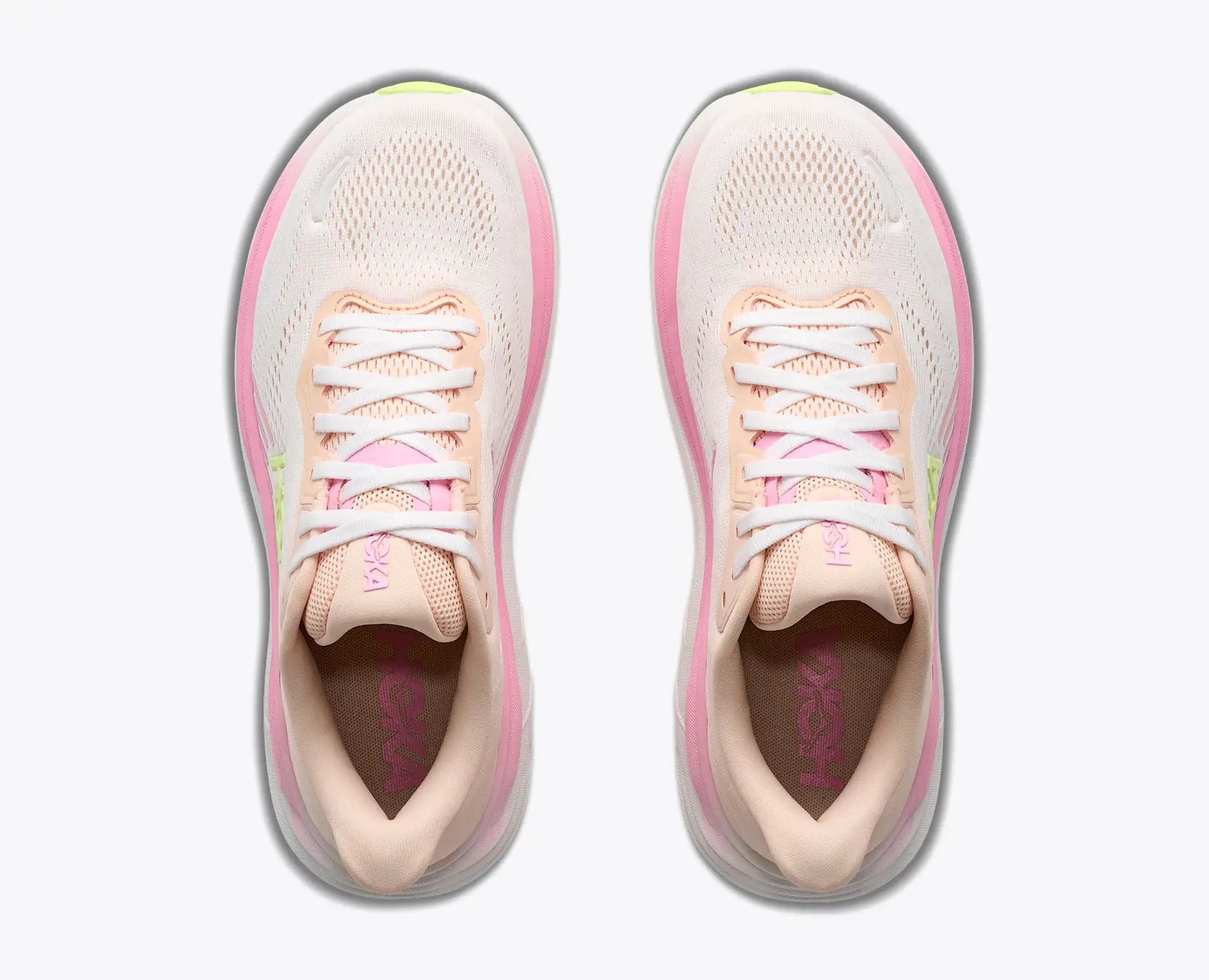 Women's Hoka Clifton 11 in Tangerine Glow / White — top view