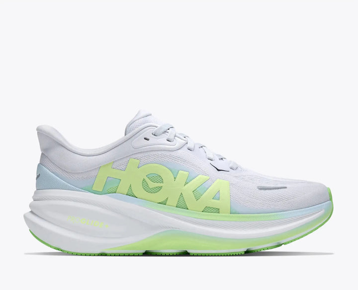 HOKA Clifton Pro Women’s Running Shoes – Cosmic Grey / Neon Yuzu – Lateral View