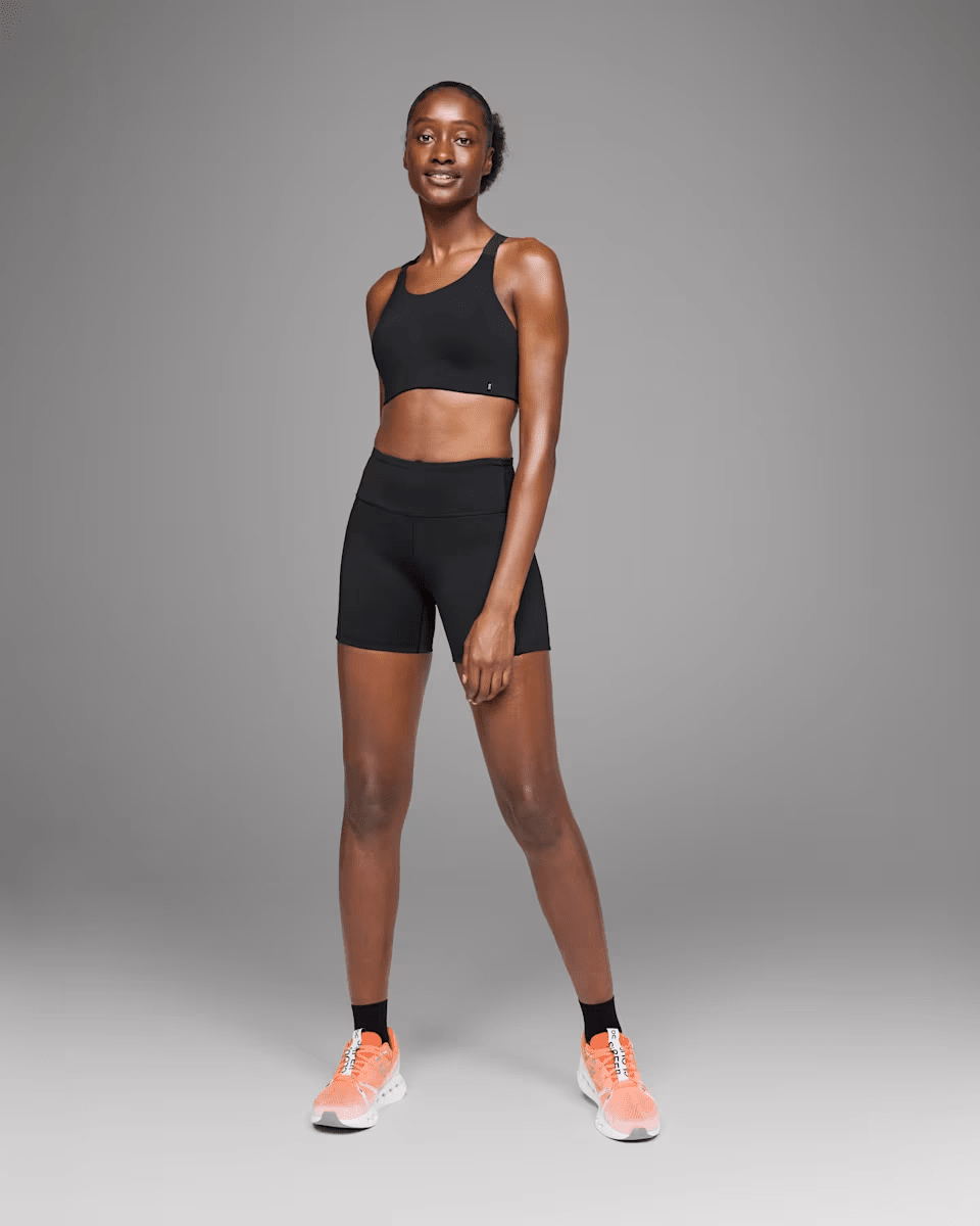 On Running Women's Performance Short Tights in Black - front view