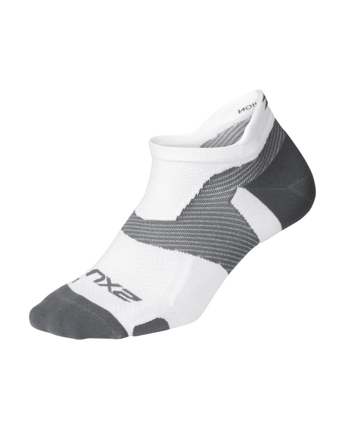 2XU Vectr Light Cushion No Show Socks | White Grey