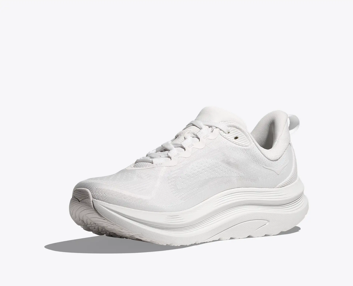 HOKA Kawana 3 women's white gym shoe angled front view