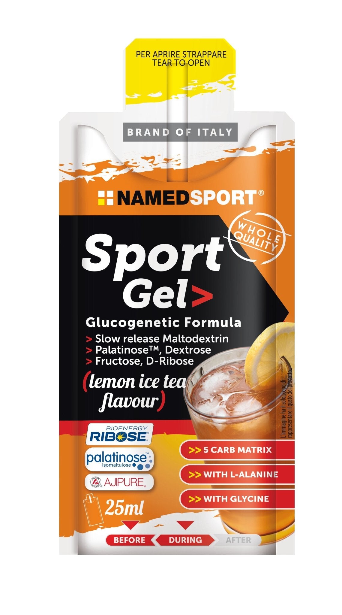 NamedSport Sport Gel Lemon Ice Tea 25ml | Glucogenic Energy Gel - 1 - Xciter Sports Apparel