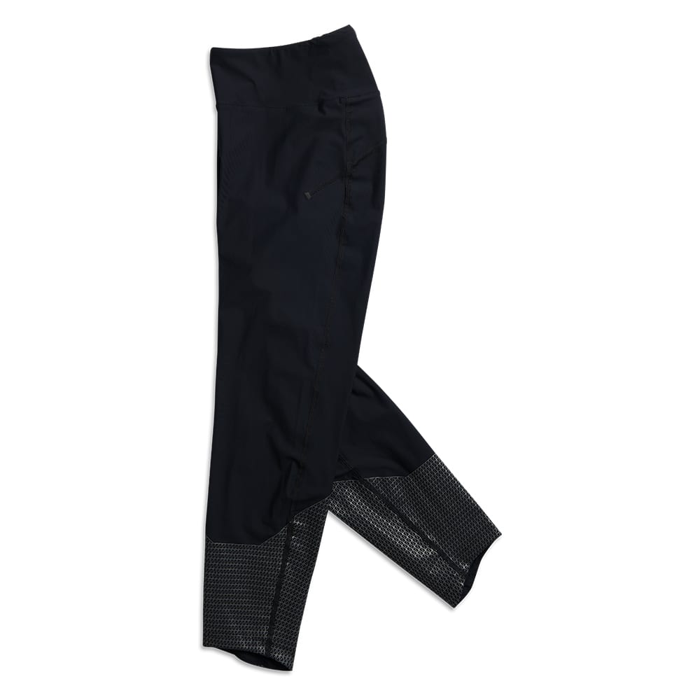 On women's Long Running Tights in Black – alternate product view