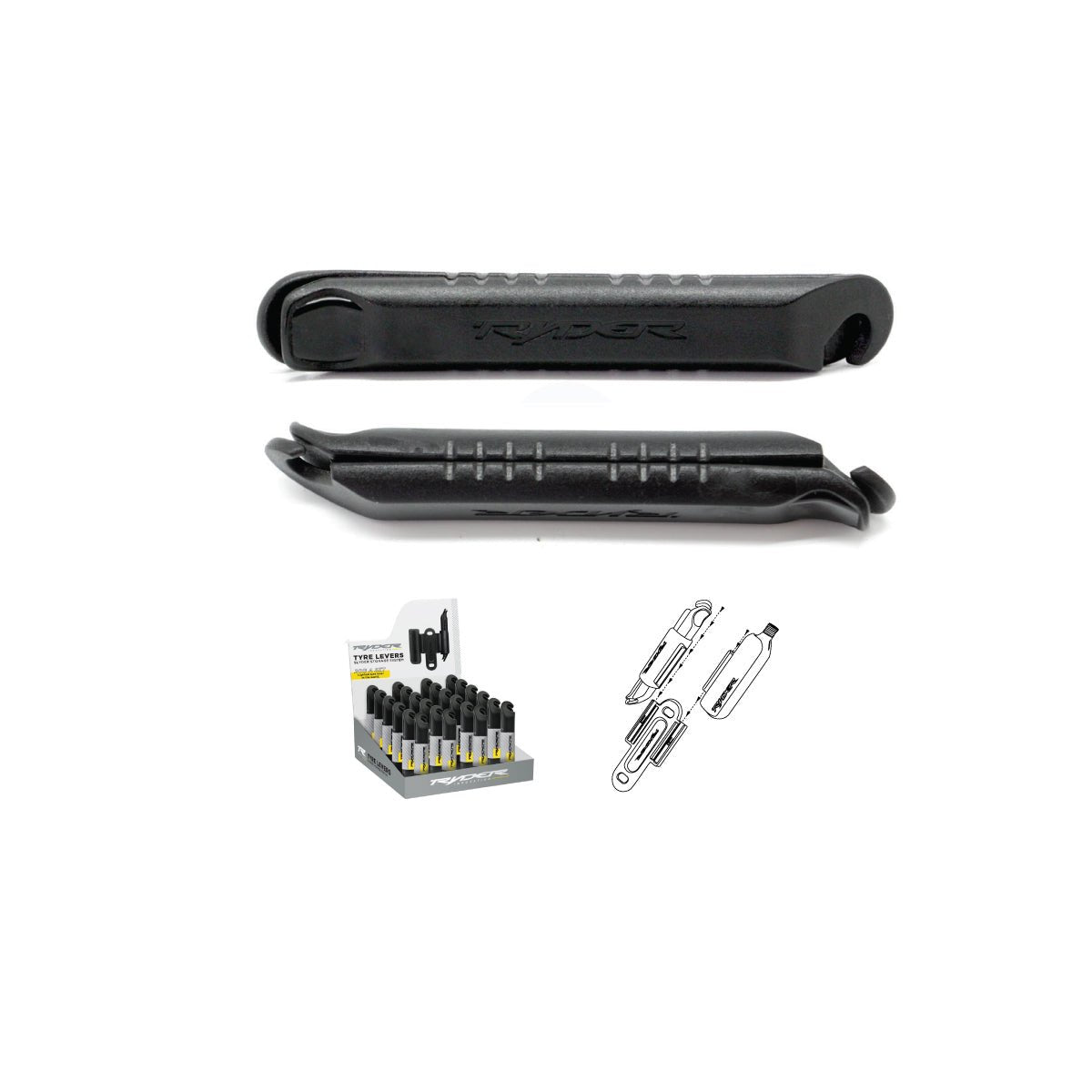 Ryder Innovative Tyre Lever 2/Set Black - 1 - Xciter Sports Apparel