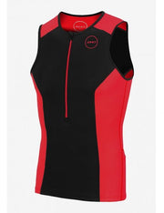 Zone3 Men’s Aquaflo Plus Top Black/Red - Trisuits - Front view - Xciter Sports