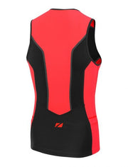 Zone3 Men’s Aquaflo Plus Top Black/Red - Trisuits - Back view - Xciter Sports
